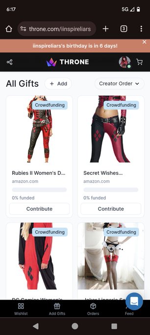 Anyone who gifts me outfits from throne will get content in the outfits that are ordered I even set my<a href="/tag/goddess"class="tags"><span>#goddess</span></a><a href="/tag/nude"class="tags"><span>#nude</span></a><a href="/tag/bigbooty"class="tags"><span>#bigbooty</span></a><a href="/tag/nsfw"class="tags"><span>#nsfw</span></a><a href="/tag/hotgirls"class="tags"><span>#hotgirls</span></a><a href="/tag/slut"class="tags"><span>#slut</span></a>