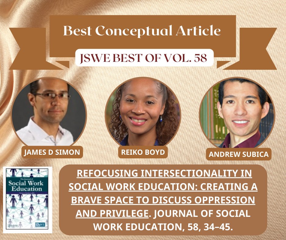JSWE (@jswe_cswe) on Twitter photo Congratulations to the authors of the Best Conceptual Article of V. 58 in JSWE - Dr. James Simon, Dr. Reiko Boyd and Dr. Andrew Subica! @CalStateLa <a href="/UH_SocialWork/">UH Graduate College of Social Work</a> <a href="/UCRiverside/">UC Riverside</a> <a href="/CSocialWorkEd/">CSWE</a> @DparrishParrish Congratulations to the authors of the Best Conceptual Article of V. 58 in JSWE - Dr. James Simon, Dr. Reiko Boyd and Dr. Andrew Subica! @CalStateLa <a href="/UH_SocialWork/">UH Graduate College of Social Work</a> <a href="/UCRiverside/">UC Riverside</a> <a href="/CSocialWorkEd/">CSWE</a> @DparrishParrish