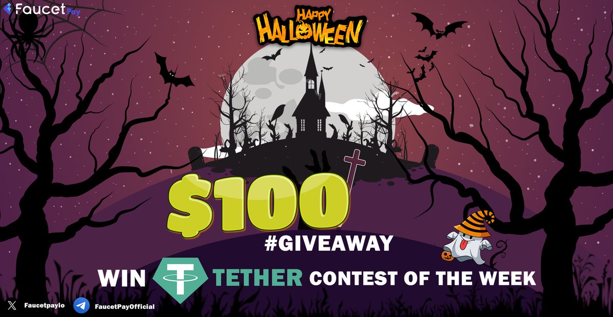 🎃 We are pleased to announce the Halloween Draw 👻 with prize of $100

💰$20 is distributed to 5 lucky winners 🕷 

➡️ Follow: @Faucetpayio
➡️ Tag friends using #USDT #Halloween
➡️ Like and Retweet

⏳ Ends Oct 31 @ 10PM EST 

#BTC #BNB #ETH #TRX #LTC #ADA #DOGE #FEY #Giveaway