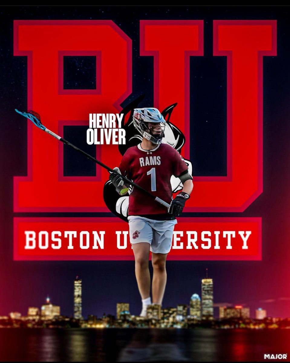 Congrats to 2025 Rams Defender and all-around beast, Henry Oliver, on his commitment to play Division 1 lacrosse at Boston University.