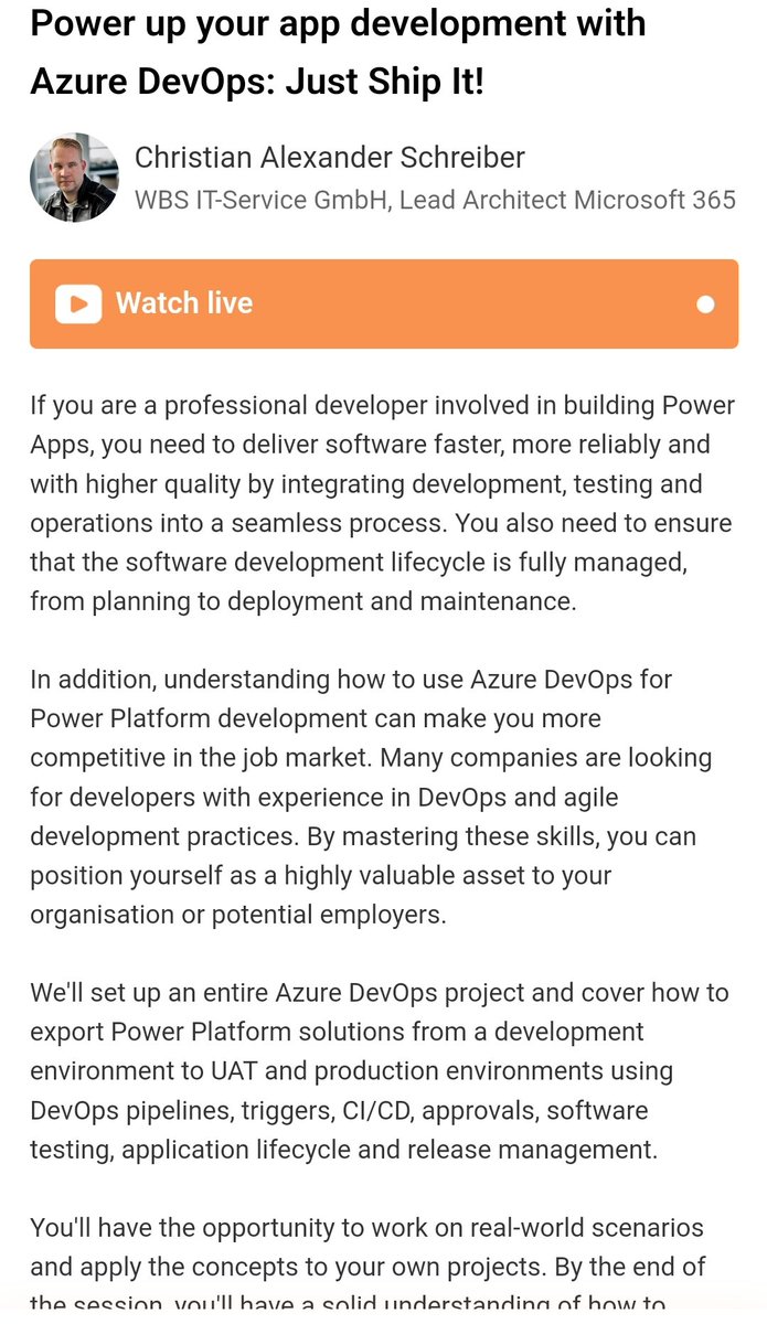SP_Jamel's tweet photo. "Power up your app development with Azure DevOps: Just Ship It!"
By Christian Alexander Schreiber
WBS IT-Service GmbH, Lead Architect Microsoft 365
#aMSManila #Microsoft365 #CommunityDays #M365 #PowerPlatform #PowerAutomate #Syntex #Viva #Azure #SharePoint #Copilot #Rencore https://t.co/GmTyEYlNKY
