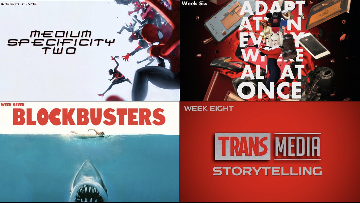 burkeliam's tweet image. This is the last week of my favourite @ScreenSwin unit. The oddly titled “Screen Franchising and Innovation” is about adaptation and transmedia franchising and will wrap up with students pitching transmedia franchises based on oft-ignored IP in a poster session.