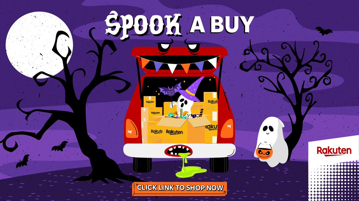 No tricks, just treats🎁! Explore #Rakuten’s spook-tacular #Halloween goods for all your needs👻. Shop here👉 bit.ly/3MdEndI #ShopSpooky #HalloweenShop #Halloween2023