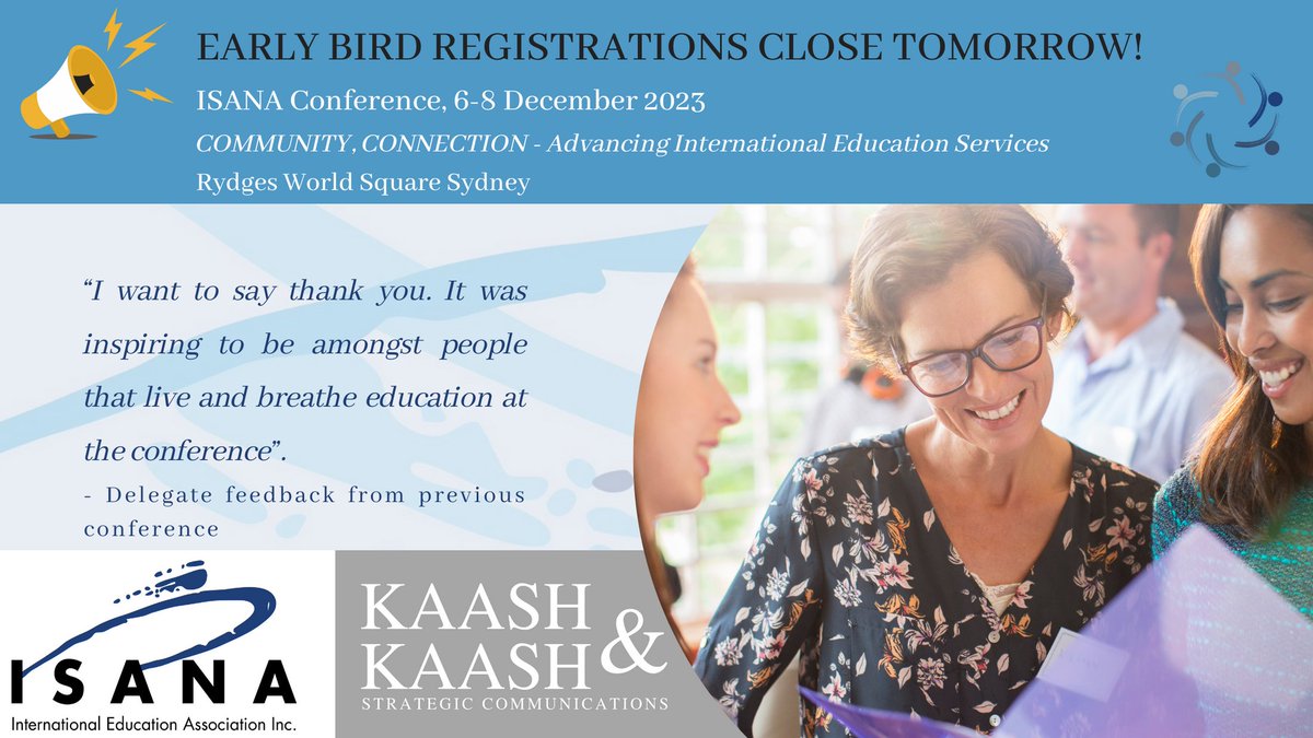 We're looking forward to welcoming you to Sydney for our first in-person event post covid. Don’t miss the early bird rate, ending tomorrow!! 
#ISANAConference2023 #HigherEducation #Sydney  #intled