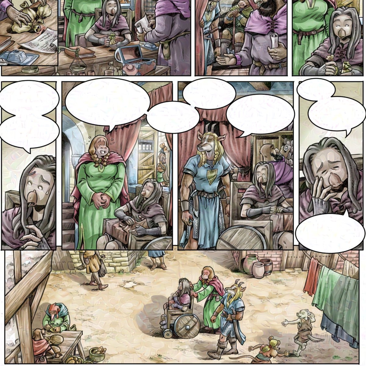 quimboucomics's tweet photo. Dimarts, vinyeta

Alguns #personatges marxen i d’altres apareixen. La vida continua.

#glaze  #fantasia #fantasy #medieval #català #comic #bd #ink #tinta #antropomorfic #adventure #aventura #csp #clipstudiopaint https://t.co/UlHXbVuMp1