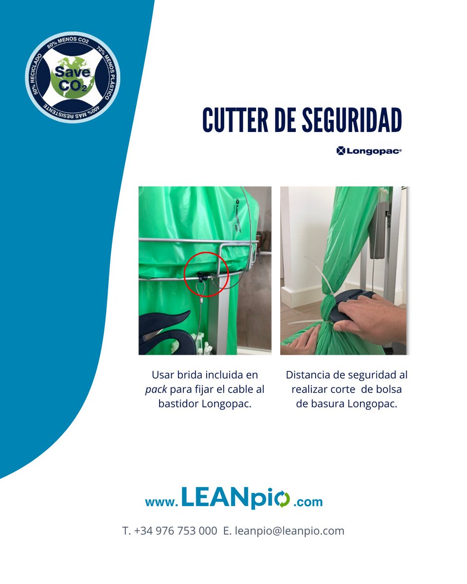 LEANpio's tweet photo. Algunos entornos profesionales no permiten el uso de tijeras. El #cutter de seguridad es la solución para cortar de forma segura y sin desperdiciar #plástico. 𝗠𝗮́𝘀 𝗶𝗻𝗳𝗼 del sistema bolsa de basura #Longopac aquí 👉 https://t.co/B3VXeMkoRf

#reciclaje #prl #sostenibilidad https://t.co/uQAGLDTlX8