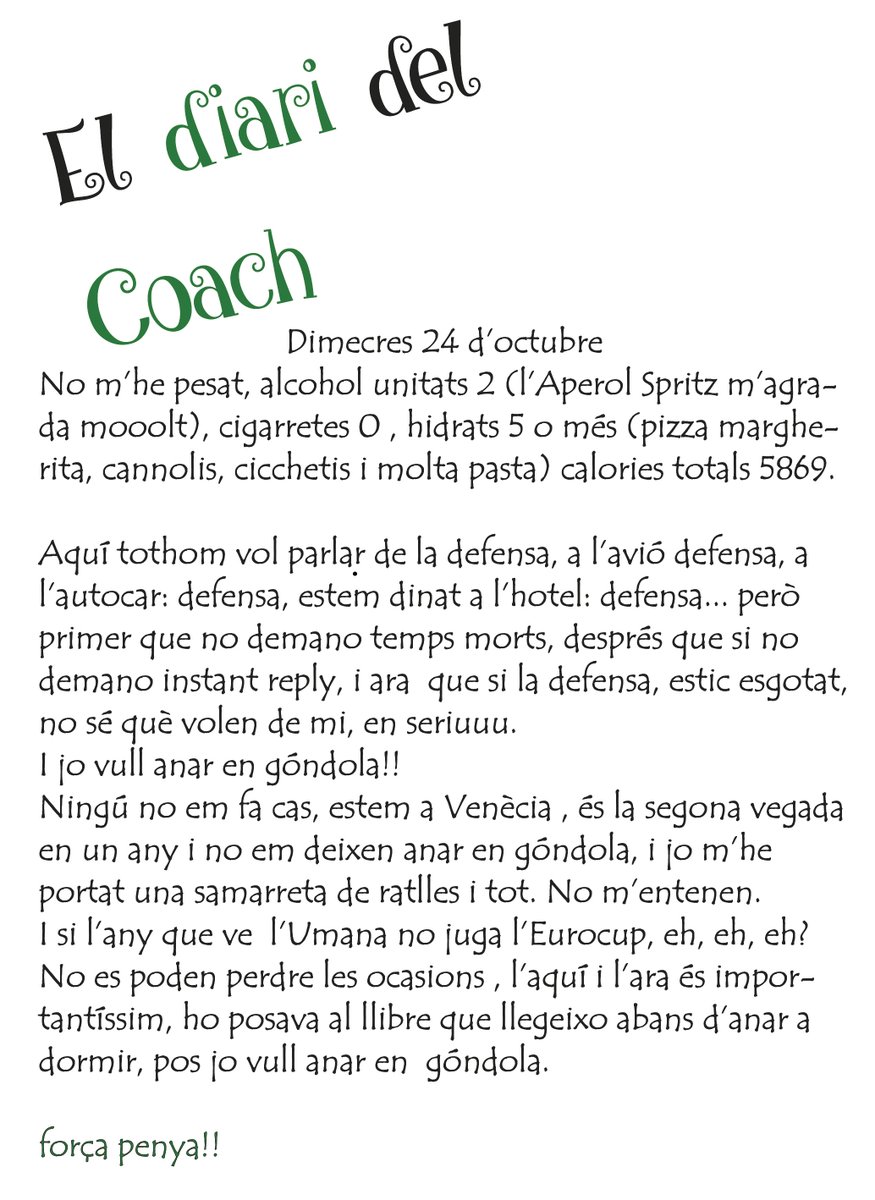 ElDiariDelCoach's tweet photo. #eldiaridelcoach 
#ambhumor 
#forçapenya https://t.co/dspmi6tTSf
