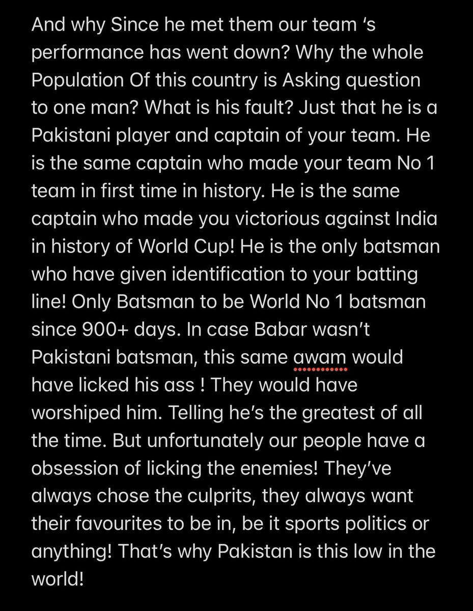 Sunsetstar29's tweet photo. Why Only Babar Azam? 🙃

#BabarAzam𓃵 #PakistanCricket 

@TheRealPCB #MickeyArthur #AndrewPuttick https://t.co/QqV2Wg9fi5