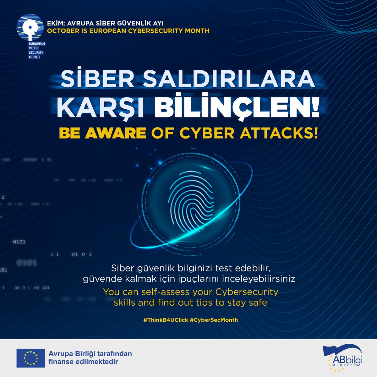 🇪🇺 Avrupa Birliği Siber Güvenlik Ajansı (ENISA), #sibergüvenlik bilincini artırmak için bilgi ve ipuçları sunuyor.
Detaylı bilgi için: cybersecuritymonth.eu/get-cyber-skil…

#ThinkB4UClick #CyberSecMonth