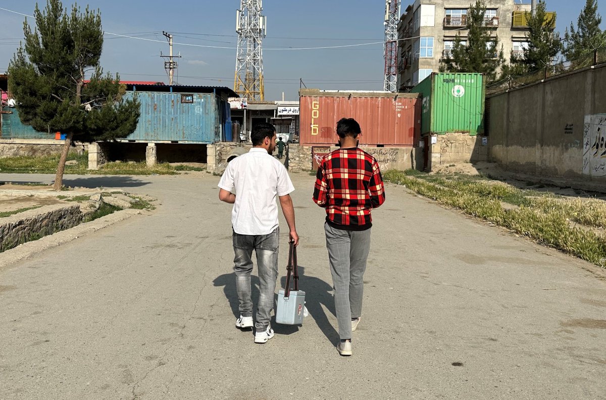 WHOAfghanistan's tweet image. A Day in the Life of a #Polio Vaccinator/3 - After discussing the plan for the day, Ahmad &amp;amp; his team head off to the community.  Not only is Ahmad proud to be part of the team aiming to #endpolio in #Afghanistan, the inspiration behind his work as a vaccinator is very personal.