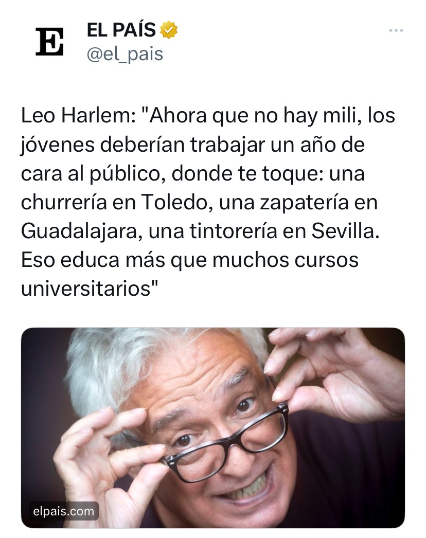 EstebanNavarroS's tweet photo. Que dice Leo Harlem que los jóvenes deberían trabajar un año de cara al público, donde les tocara, porque eso educa. https://t.co/enmXFPiyaC