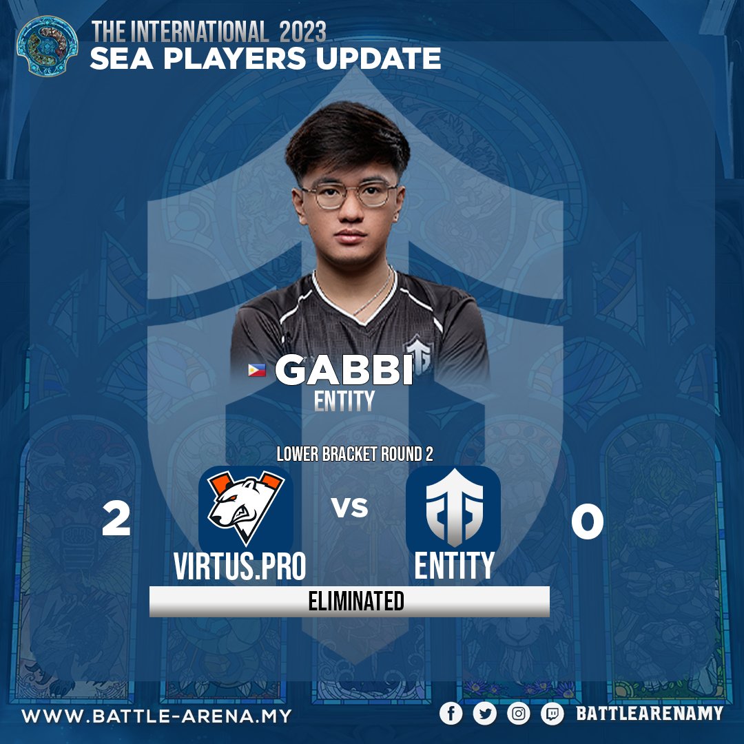 #TI12 SEA PLAYERS UPDATE

NothingToSay (LGD Gaming) advances to Upper Bracket Semifinals! Watch him live this Saturday (28 October 2023) at 10AM (GMT+8). 💪🏻

#BattleArenaMY