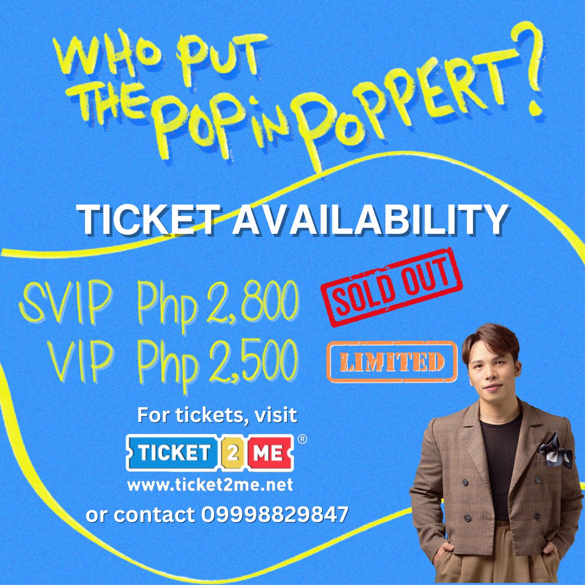 Poppdates's tweet photo. Who Put the POP in Poppert?
The Music Museum
11.11.23 | 8pm 
Directed by The Floy Quintos 
Musical Direction by Marlon Barnuevo 

Get your tickets now at https://t.co/vNFik3BJxz

or call 09998829847 (or send us a DM! 😉)

#WhoPutThePOPinPOPPERT https://t.co/l7feAN185t