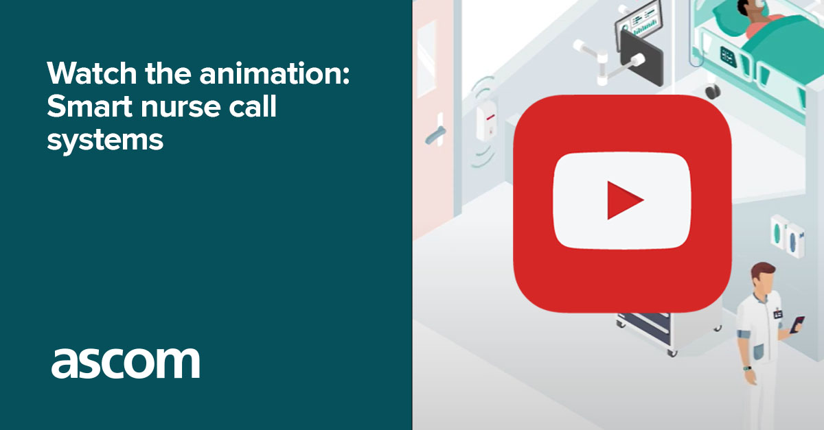 AscomUK's tweet photo. Find out more about our smart nurse call solution, part of the Ascom Healthcare Platform. The animation illustrates a typical workflow for a clinician, from the initial patient call through to responding effectively. https://t.co/ws7OfCbapH https://t.co/joHRGfw9Mk