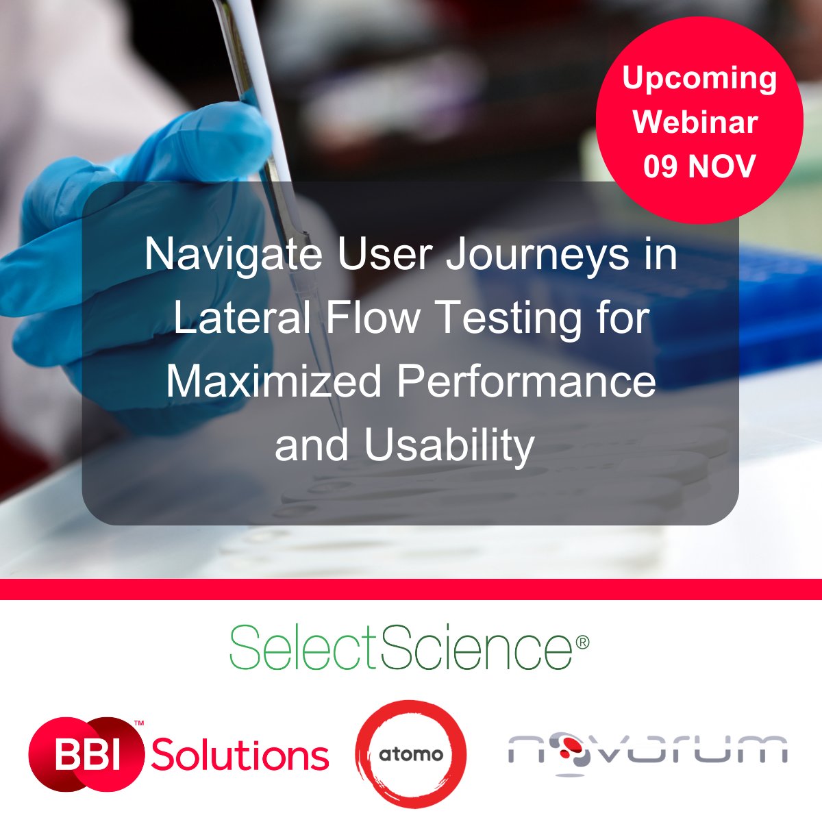 bbi_solutions's tweet image. Developing a lateral flow test? Join BBI Solutions, Novarum™ technology and Atomo Diagnostics in this upcoming webinar discussing user journeys in lateral flow testing for maximized performance and usability. 

Register today! 👉 loom.ly/_DkVXYY
#LateralFlow