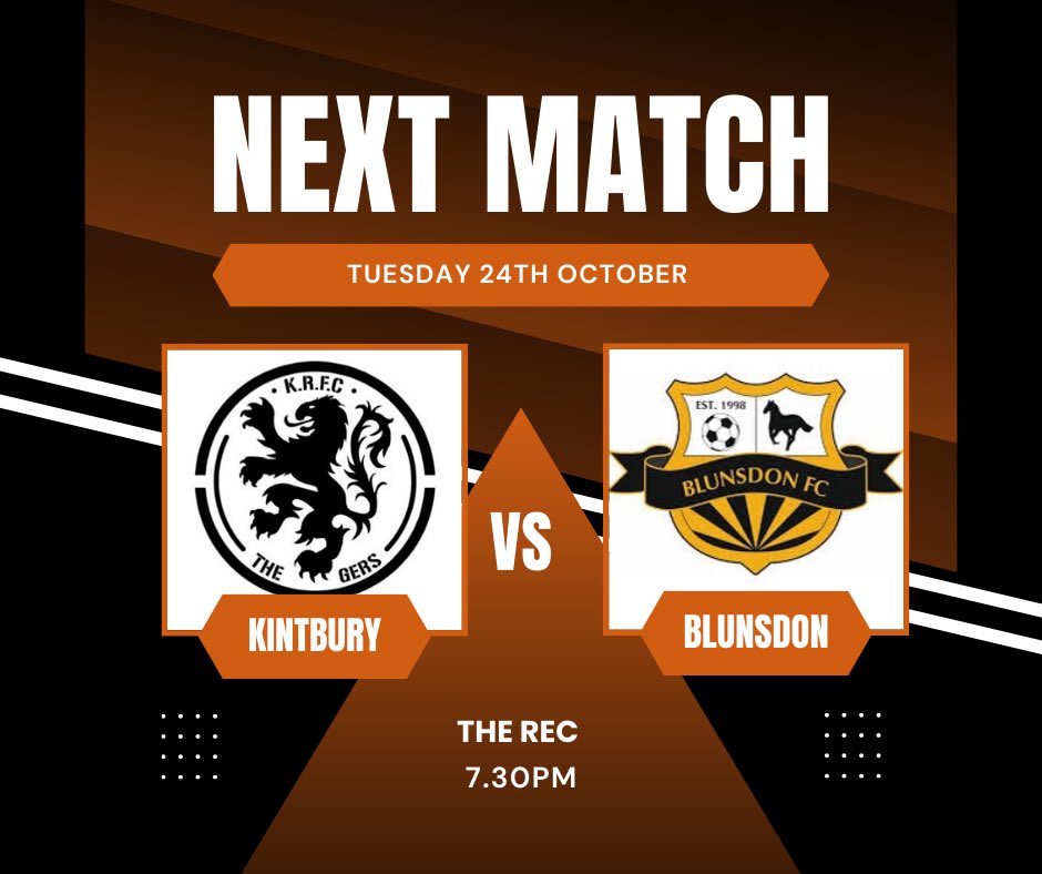 MATCHDAY 🧡🖤

🎟️ - FREE ENTRY

🆚 <a href="/BlunnyFC/">Blunsdon FC</a> 
🏆 <a href="/WiltsLeague/">Wiltshire Senior League</a> 
🏟️ The Rec 
⏰ 7.30pm
🚗 Parking On site 
🍺 Bar Open 6.30pm