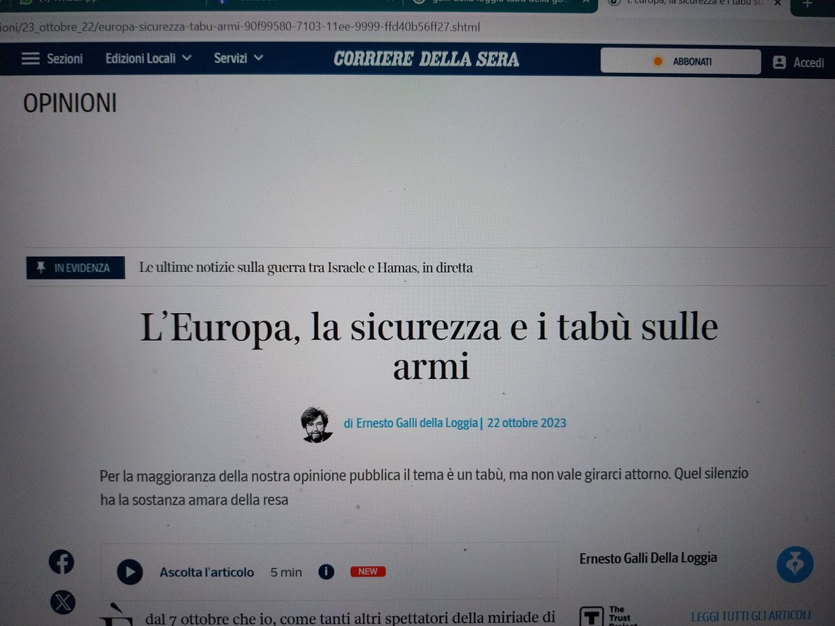 fradepal's tweet photo. Da un comodo divano e dalle colonne di uno dei quotidiani più bellicisti del periodo, Galli Della Loggia si scaglia contro "il tabù della guerra". Sarebbe ora, invece, di ripristinarlo, quel tabù, mentre ci incamminiamo con incosciente spensieratezza verso il baratro ... https://t.co/tlbj5BPeis