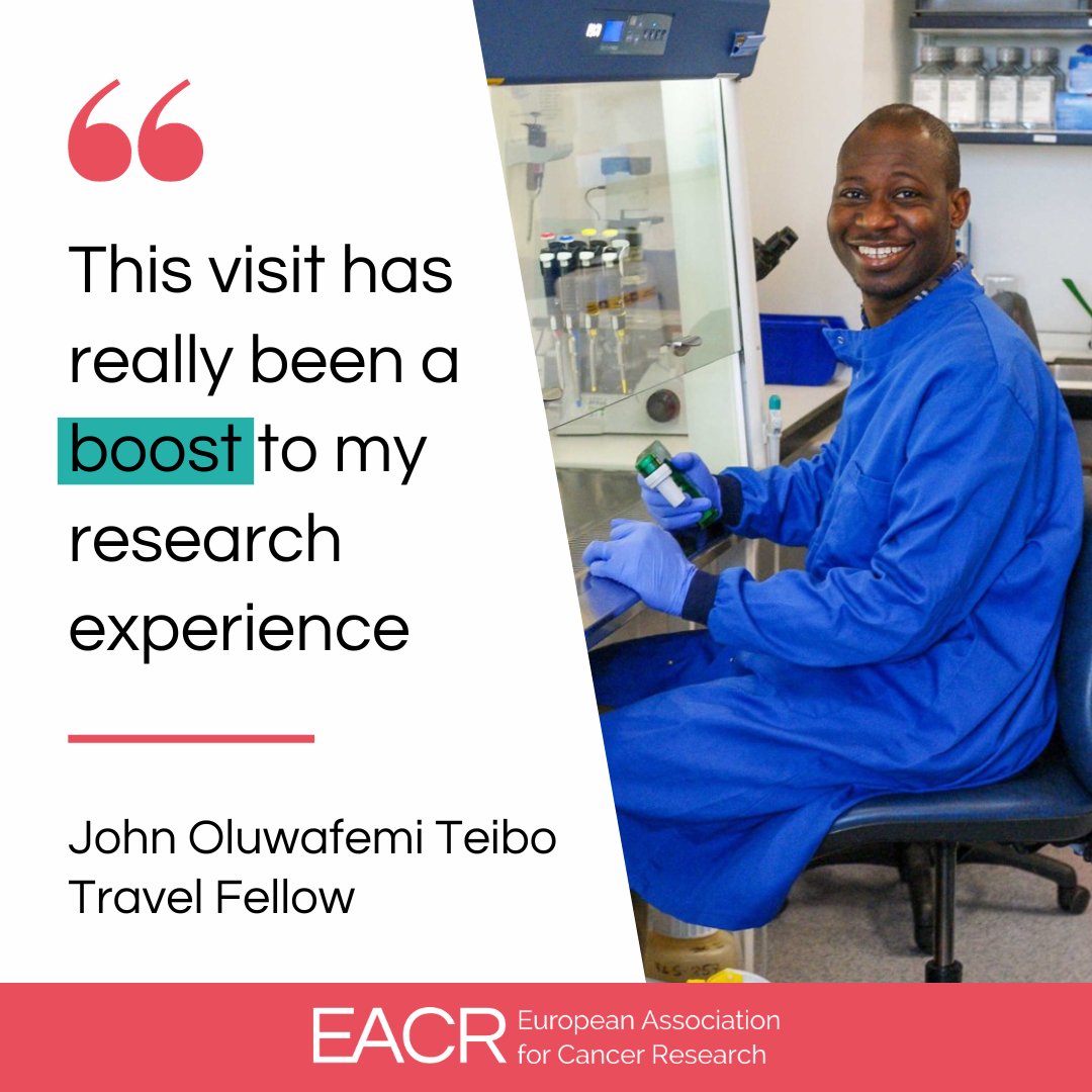 We are proud to offer EACR Travel Fellowships, co-sponsored by @Worldwidecancer, to enable early-career cancer researchers to gain new skills through a short-term visit to a lab in another country. Read about John's experience earlier this year: magazine.eacr.org/this-visit-has…