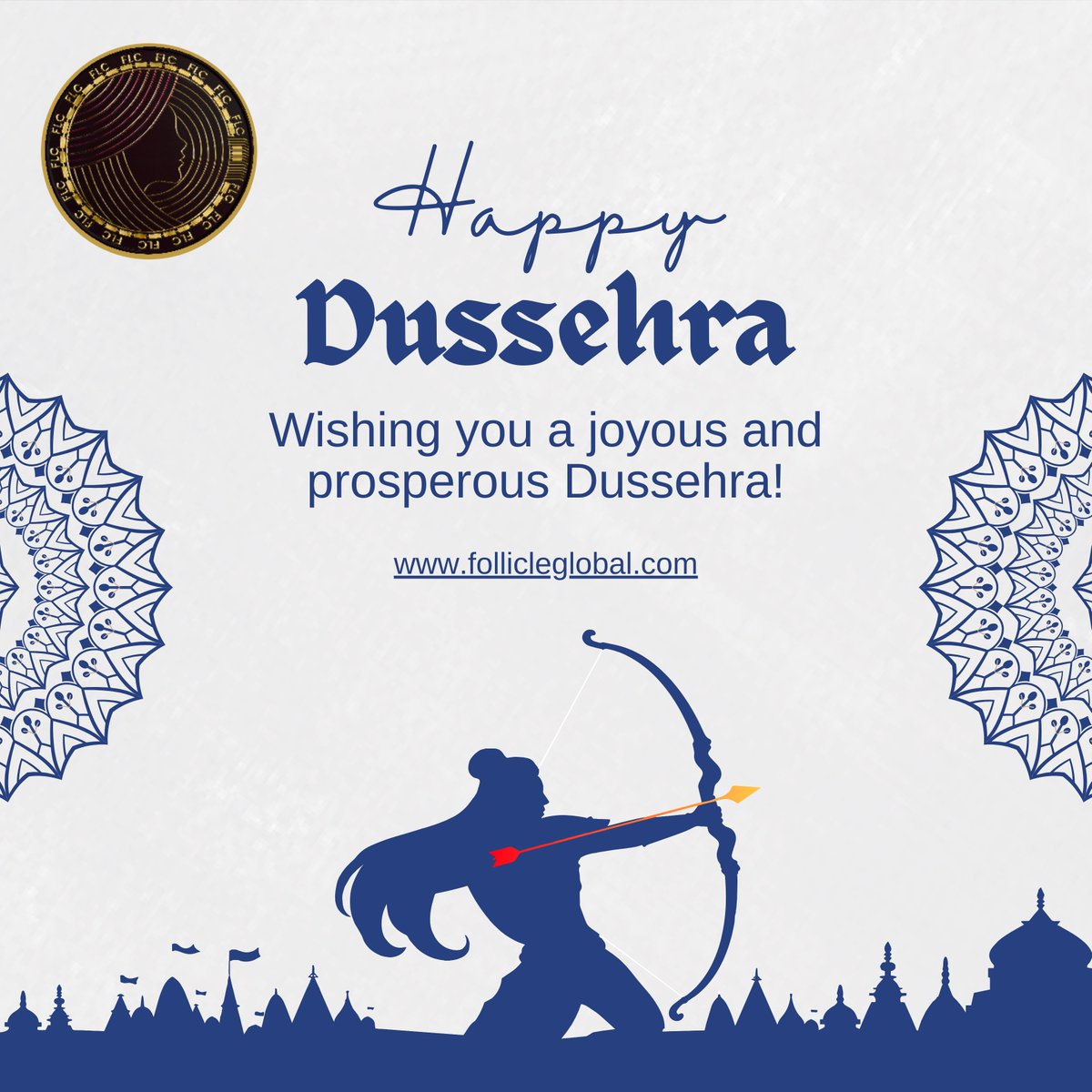 GLOBALFLC's tweet photo. Happy Dussehra! 🏹 Wishing you a joyous and prosperous Dussehra from Follicle Global. 🌟 #HappyDussehra #FollicleGlobal https://t.co/BAOvGS6ZRr