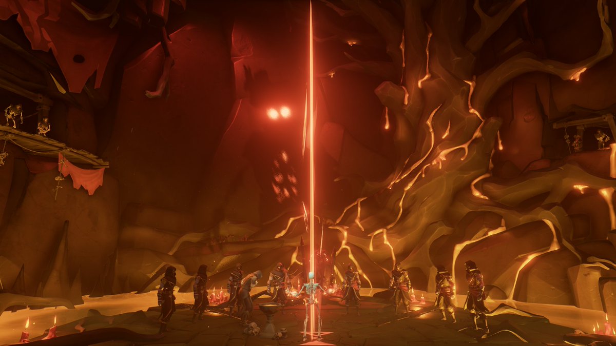 🔥Join the dark side🔥

Witness the  transformation of a pirate into a sinister skeleton,  all while Captain Flameheart looms menacingly overhead. 

#SoTShot #SotShotSinister