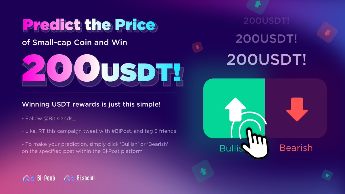 Small-cap Coin Price Predict Battle Predict the price of $RACA will rise or fall at 8:30 AM UTC on the 30th! Simply click 'Bullish' or 'Bearish' to win USDT effortlessly! 🗓️24th - 30th 📈 Current Price: $0.0001444 👇Click to participate now galxe.com/bitislands/cam… #RACA #BiPost