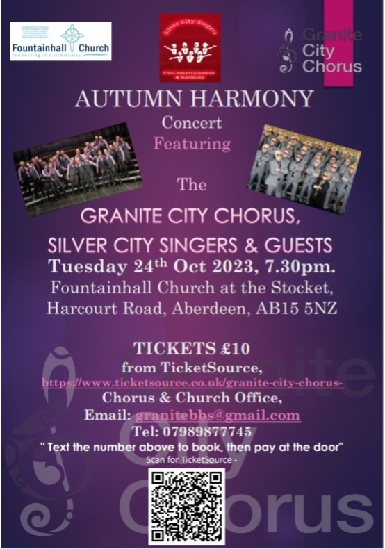 😎🎶🙃 The nights are drawing in so let us brighten up this Tuesday evening for you with #music and #singing in #Aberdeen!

Still some tickets available, grab yours at the link below.
ticketsource.co.uk/granite-city-c…