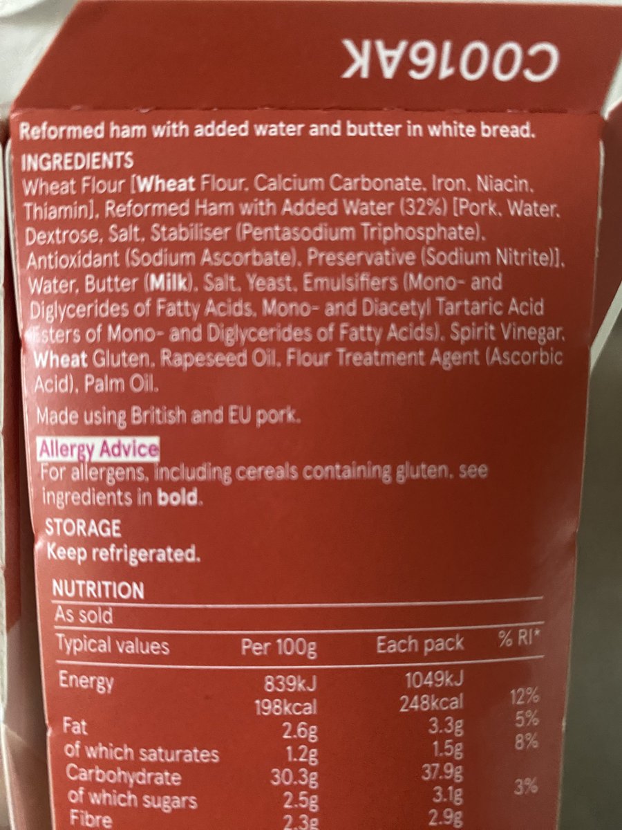RealFoodFuelled's tweet photo. Just ham and butter??? Really? #notfitforhumanconsumption #ultraprocessedfood https://t.co/sCnNTFDwOL