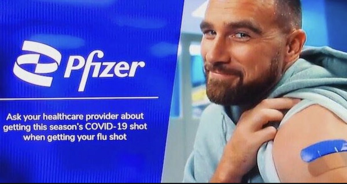 Dear Travis Kelce, You shilling for a corrupt and criminal company, @pfizer is disgraceful. Knowing that young students who play sports are susceptible to getting Myocarditis from this Shot that has been proven to not stop transmission or infection makes you a soulless person.