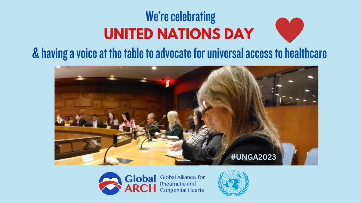 Oct 24 is #UnitedNationsDay and we're thankful for a forum to share our voice about the need for universal access to #CHD & #RHD care. Very grateful for our collaboration with @CHeartLink @miraclefeet @operationsmile in a united voice to conquer childhood-onset heart diseases ❤️