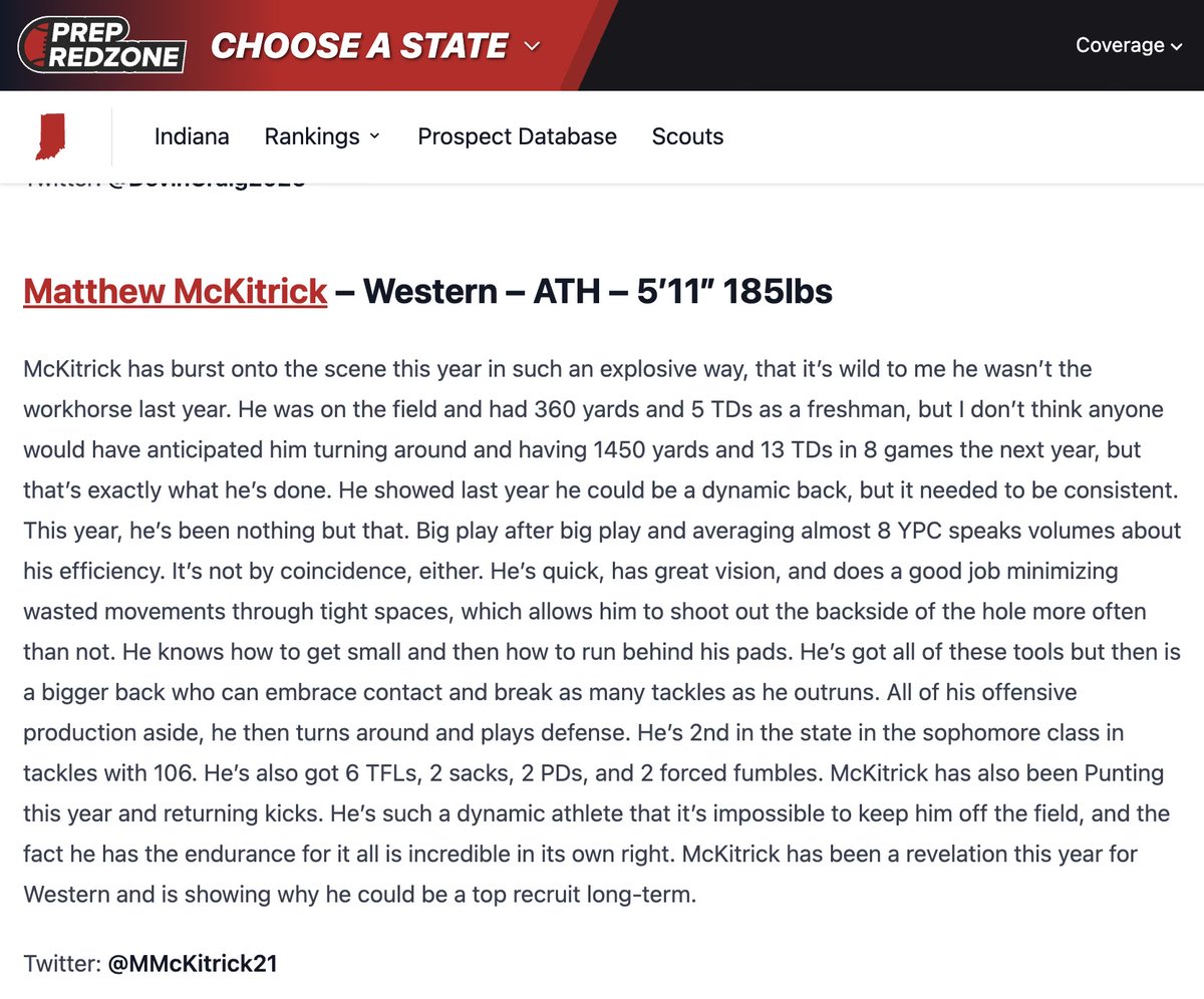 Awesome write up from Prep Redzone Indiana.

"4 Recruits in The 2026 Class on The Verge of Being Superstars" <a href="/MMcKitrick21/">Matthew McKitrick</a>