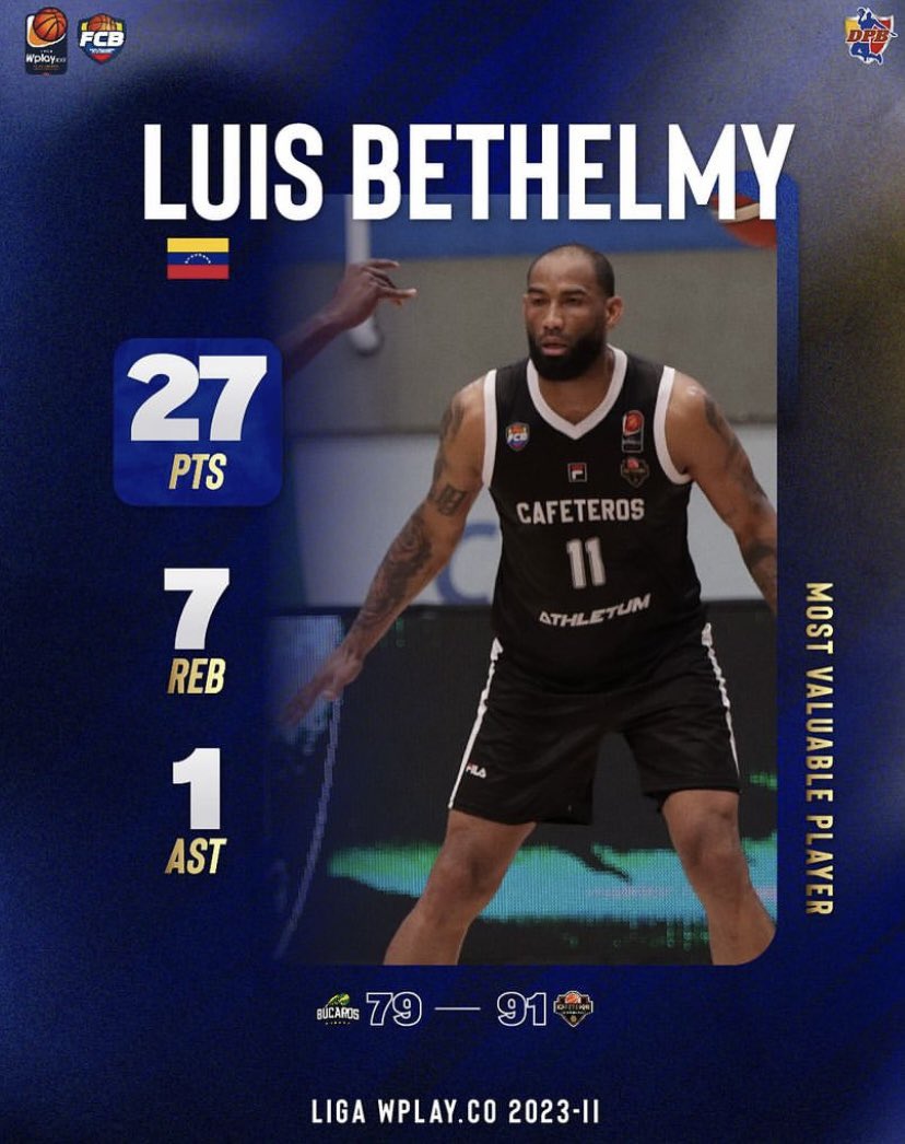 basketvinotinto's tweet image. 🇨🇴Cafeteros derrota a Búcaros (91-79) y empatan la serie (2-2)⛹🏻‍♂️.

Luis Bethelmy lideró la victoria del equipo dirigido por Yonaiker Ecker🇻🇪.

#WPlay || #DPB || #Venx