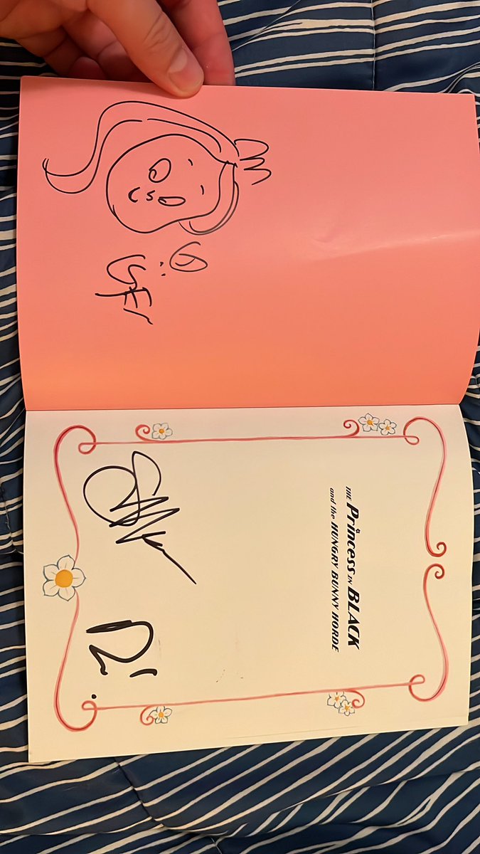 captchemicist's tweet photo. @haleshannon my daughter has absolutely fallen in love with the Princess in Black books, and I just found that the third book we got from a second hand store might be autographed? Can you confirm if this is real?? https://t.co/EQl8vK5vhT