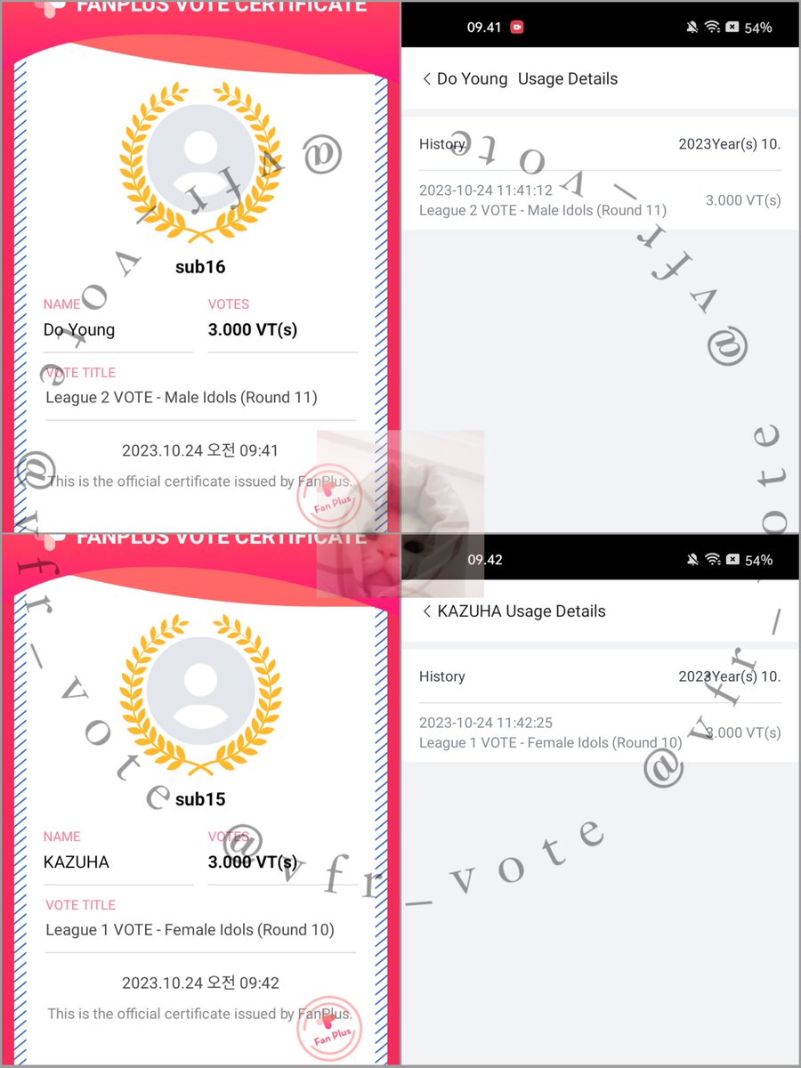 vfr_vote's tweet photo. 📍Proof of vote
#VFR_Giveaway #VFR_proof
Tag : @rabbitgiggle @doywayy @dobbiesdoy04 @dojeonguwu @sadhana0616_ @ZUZUonthemoon https://t.co/hu0DpPfwaA