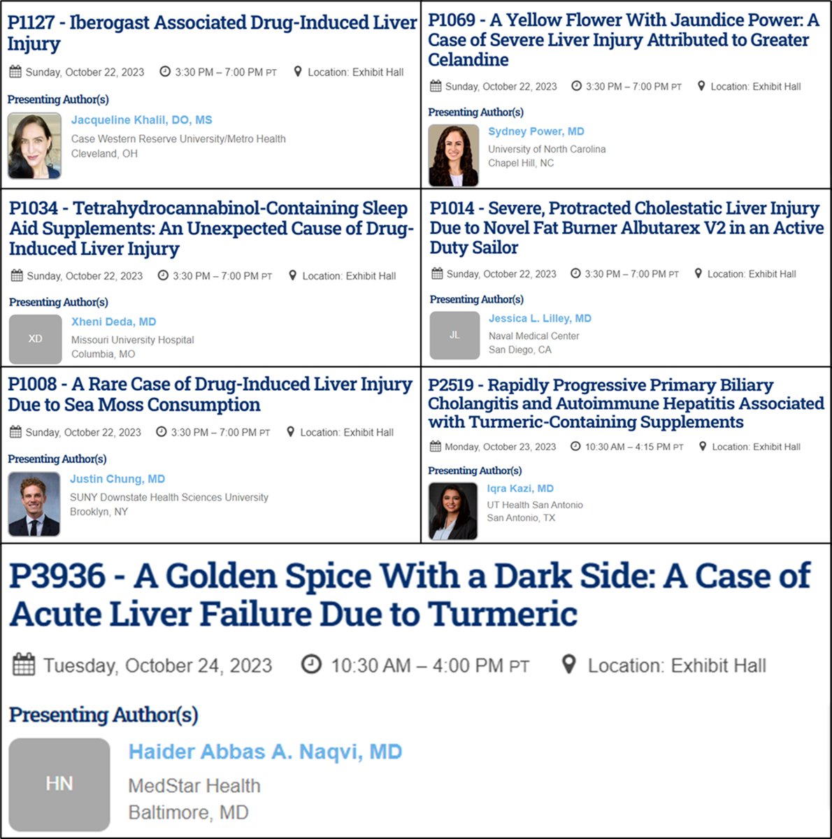 The American College of Gastroenterology annual meeting #ACG2023 is ongoing.

Here are some interesting (and sometimes weird) reports of liver injury caused by various drug, herb and dietary supplements presented at the meeting.
(h/t @john_damianosMD)

Please share so that others…