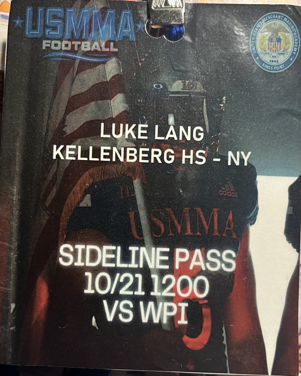 lukelang_'s tweet photo. I had a great time this past weekend @USMMAFootball watching the Mariners beat WPI! The tour of the campus and facilities were great and getting to see the brotherhood live was even better! @CoachMeisse @CoachCroall @CoachPassante @CoachKikel @KMHSFootball https://t.co/Askh1maOTn