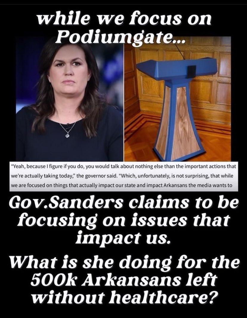 Arkansas Progressives (@arkprogressives) on Twitter photo Sarah Sanders is not a governor for the people. Thousands without healthcare… and a burning economy. <a href="/arcommorg/">Arkansas Community Organizations</a> <a href="/ArkansasComm/">Arkansas Community</a> <a href="/YDArkansas/">young democrats of arkansas</a> <a href="/ArkDems/">Democratic Party of Arkansas</a> <a href="/BlueHogReport/">Blue Hog Report</a> Sarah Sanders is not a governor for the people. Thousands without healthcare… and a burning economy. <a href="/arcommorg/">Arkansas Community Organizations</a> <a href="/ArkansasComm/">Arkansas Community</a> <a href="/YDArkansas/">young democrats of arkansas</a> <a href="/ArkDems/">Democratic Party of Arkansas</a> <a href="/BlueHogReport/">Blue Hog Report</a>