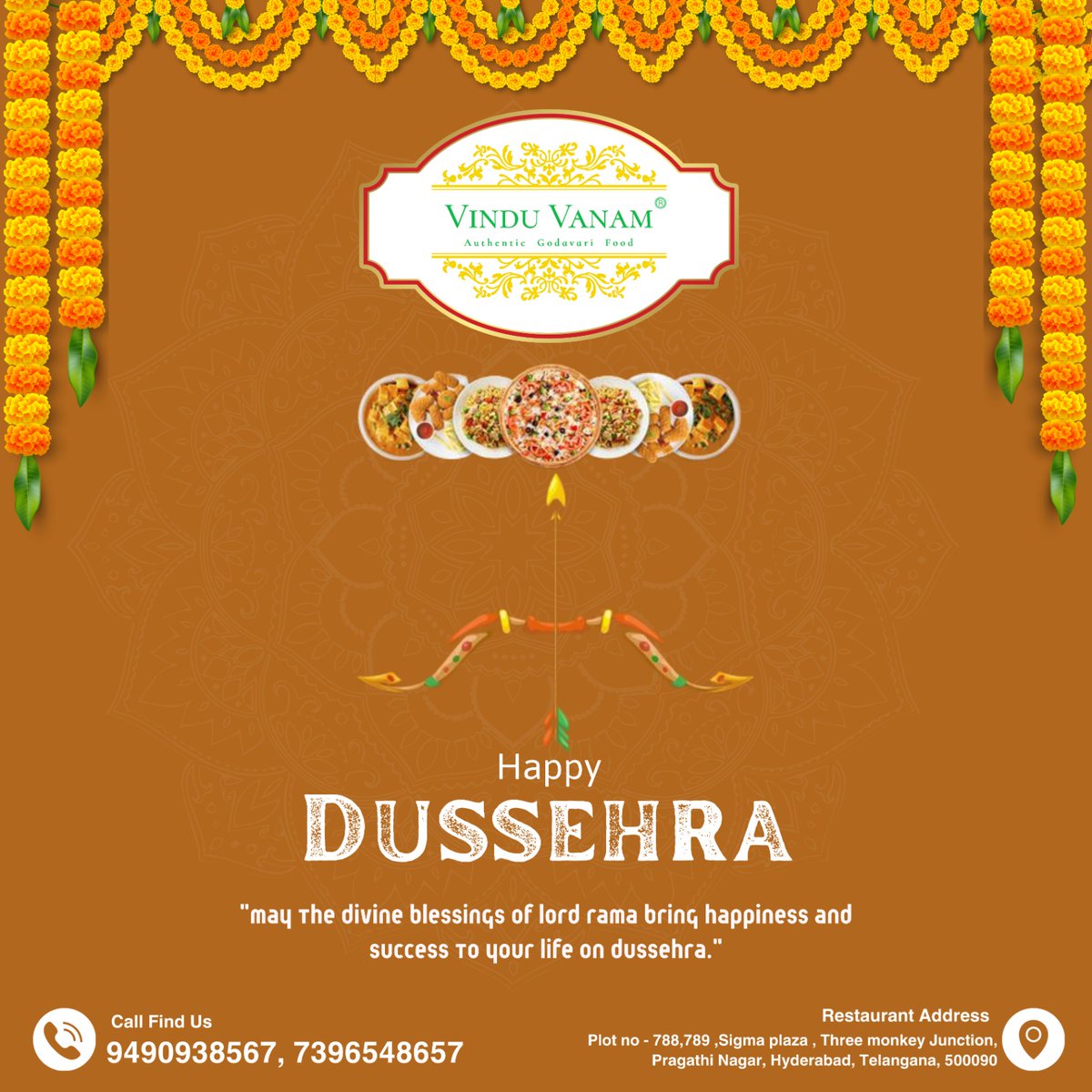 🪔 Celebrate the Triumph of Good over Evil with Vindu Vanam !! 🪔🌟

On this auspicious occasion of Dussehra, we extend our warmest wishes to everyone. 
#DussehraWishes #TriumphOfGoodOverEvil #Vinduvanam #vinduvanamrestaurat #FestivalOfHealth #TriumphOfGoodOverEvil #FestivalOfJoy