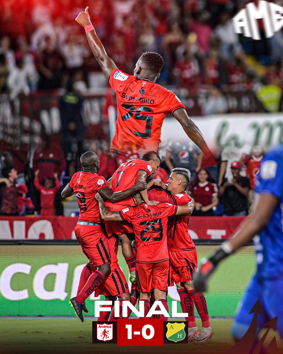 AmericadeCali's tweet image. AMÉ 🆚 HUI [1-0]

|90’ +5’ ⏱| FINAL EN EL PASCUAL. TRIUNFO ESCARLATA PARA CONTINUAR LUCHANDO EN LOS PRIMEROS PUESTOS DE LA TABLA. ➕3️⃣🔥 ¡VAMOS, AMÉRICA! 👹

#AMÉxHUI
#Fecha18