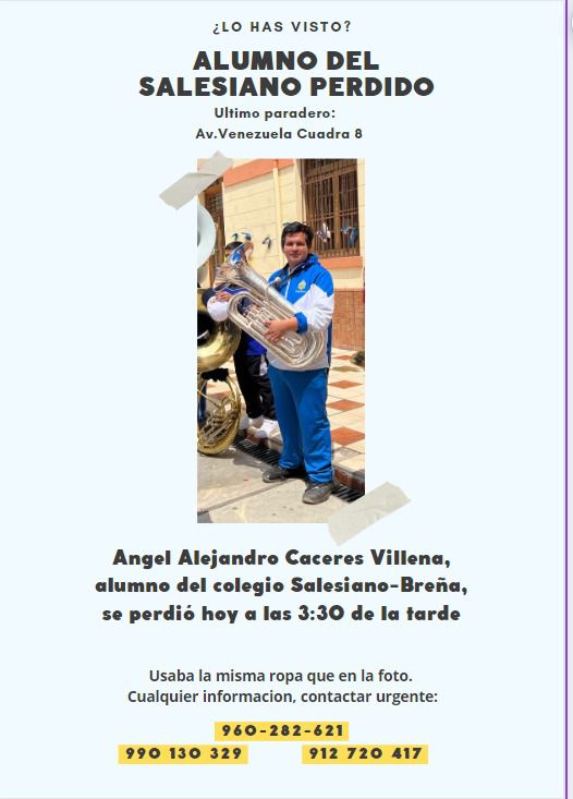 MillyWahlberg's tweet photo. Atencion, joven desaparecido. Por favor difundir https://t.co/AQlJDxzEnZ
