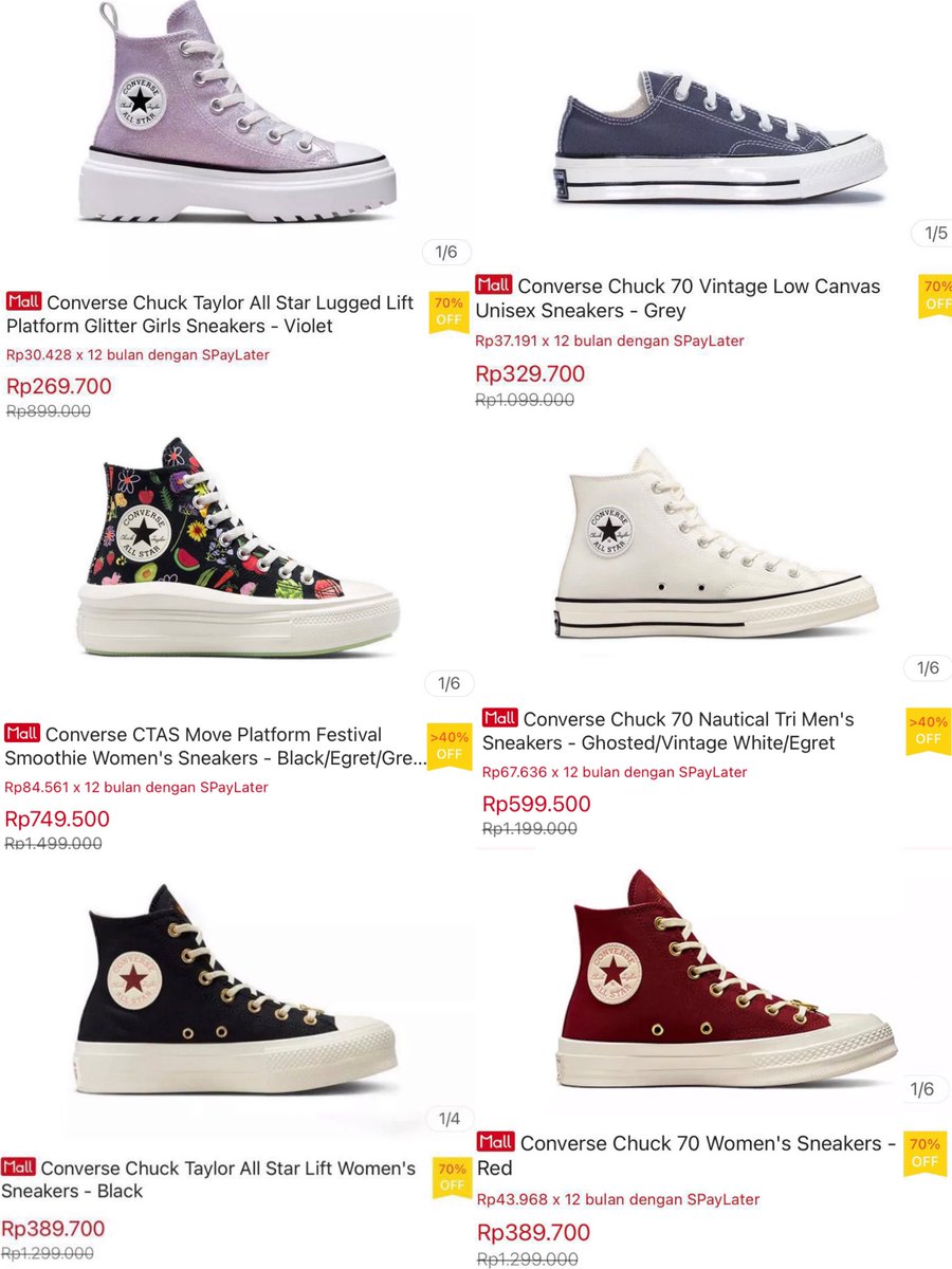reviewhaul's tweet photo. CONVERSE SURPRICE DISKON GAJIAN 70%✨ https://t.co/JN62qDme67