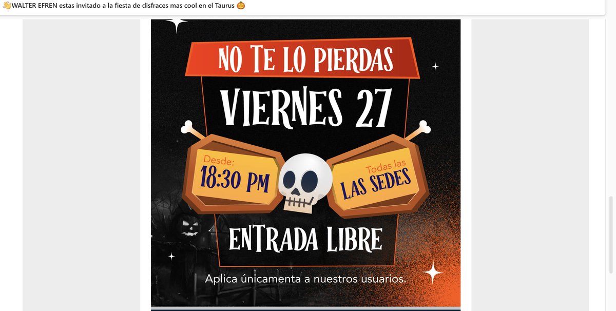 WalterAlarconS's tweet photo. Llegó la invitación @taurusfit_ec  🎃👻 https://t.co/SZh4nzgVDF