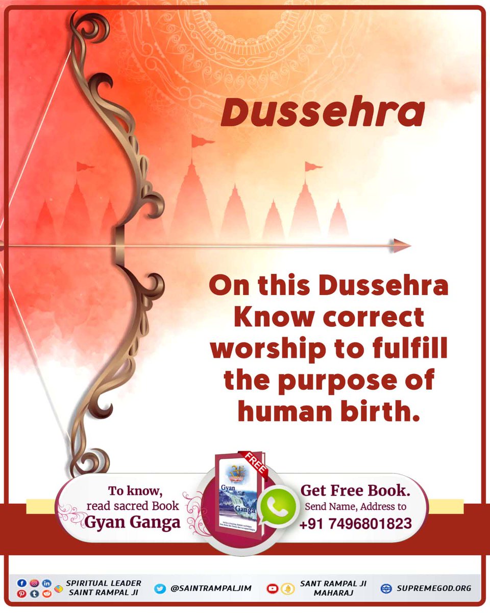 #SpiritualMessageOnDussehra

Bhakti bina kya hot hai, yeh bharam raha sansar
Rati Kanchan paya nahee, Ravan chalti baar

Sant Rampal Ji Maharaj
📲 Visit our YouTube channel Sant Rampal ji Maharaj
🖥️ Must Watch Sadhna TV  7:30 PM
🖥️ Must Watch Popular TV 7:30 PM