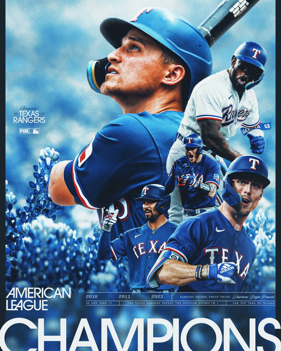 AMERICAN LEAGUE CHAMPIONS 🤠

The <a href="/Rangers/">Texas Rangers</a> advance to the World Series for the third time in franchise history! #GoAndTakeIt