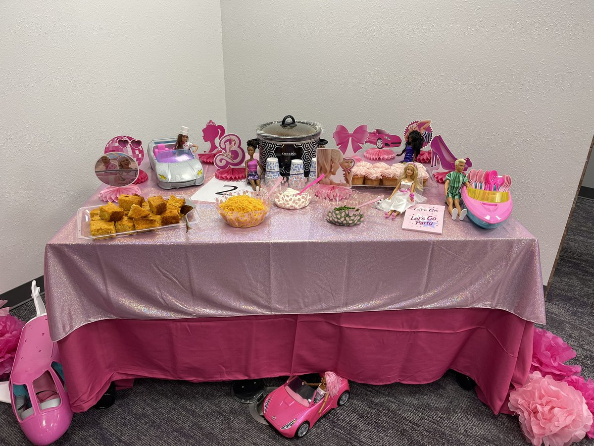 Team Win for The Office of a Teaching at the annual central office Chili Contest.  Great fun today with these Barbies!