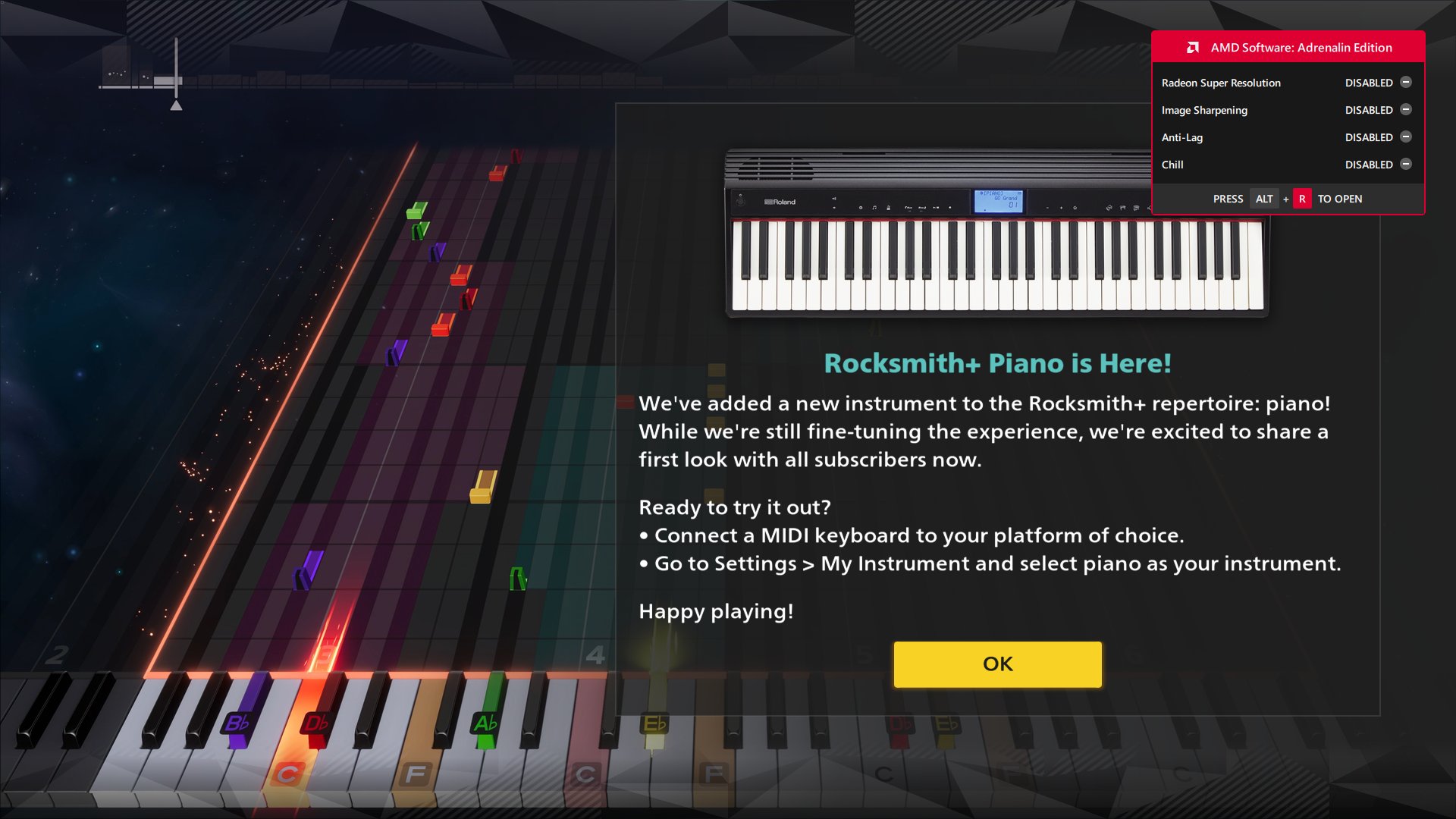 Rocksmith+: Aprenda piano gratuitamente