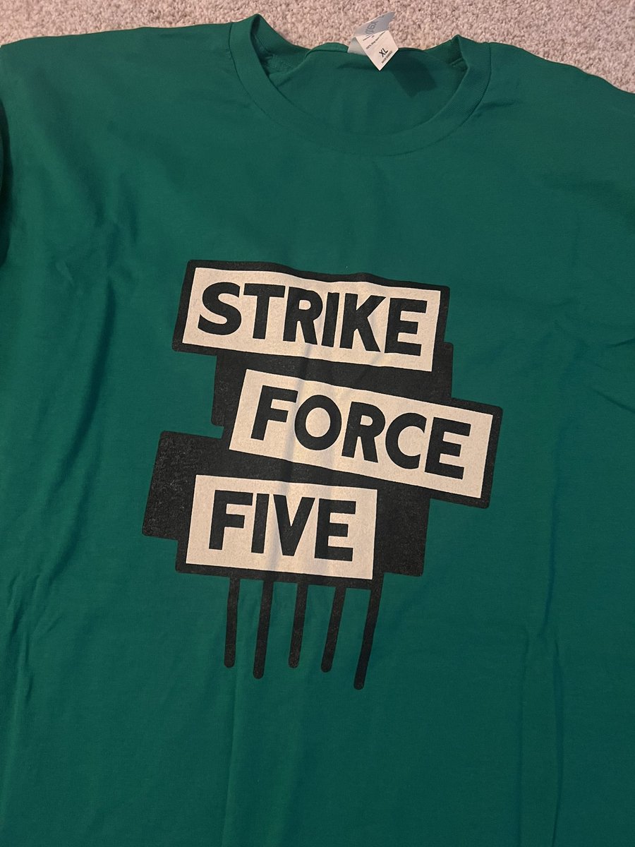 brycedub's tweet image. So excited to get my @StrikeForceFive shirt! A little surprised it doesn’t have a #unionbug on it though…