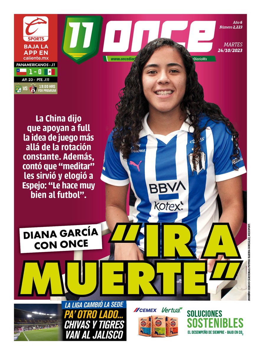oncediariomx's tweet photo. #PorSiTeLoPerdiste | Esta es #LaTapa de hoy: “IR A MUERTE” ➡ https://t.co/35uzdF38BX

• #Rayadas • #LigaMX • #TriSub23 https://t.co/fBDQJ5mb6b