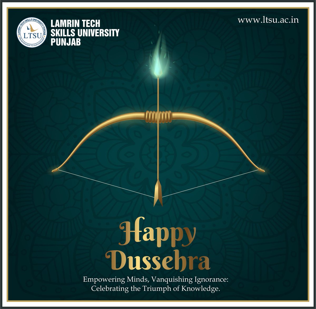 On the auspicious occasion of Dussehra, may the goodness inside you conquer the darkness around you. Wishing you a Happy celebrations of the day.
#HappyDussehra #TriumphOfGood #PositiveVibes #FestivalGreetings #NSDC2022 #CMOPunjab