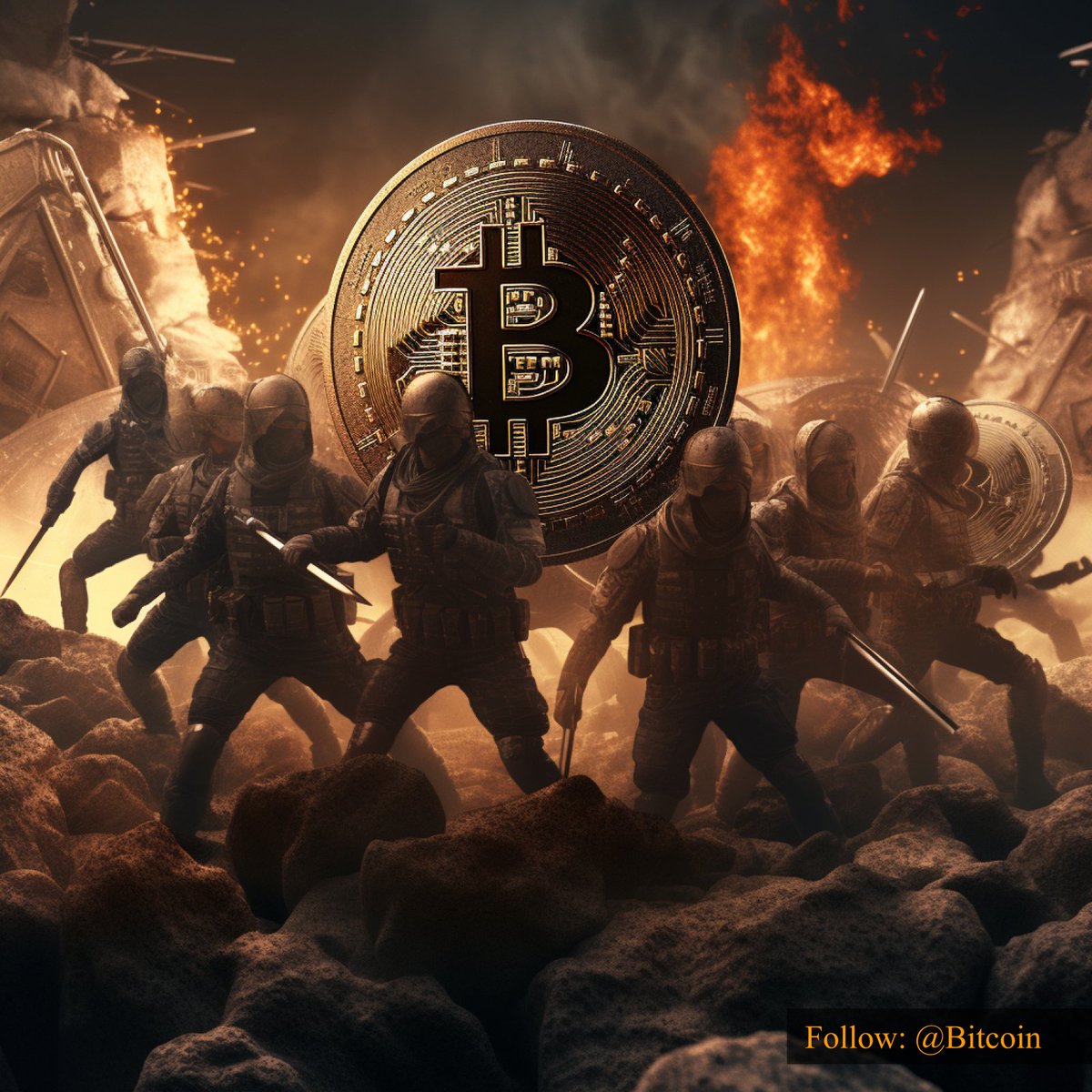 #Bitcoin: Defending the future of finance, one block at a time. 🛡 ⚔
