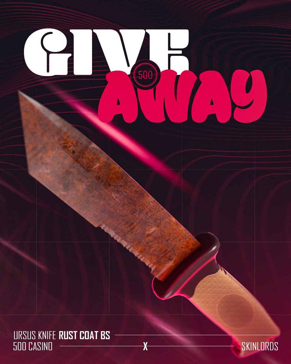 SkinLords's tweet image. Ursus Knife Rust Coat 🎁 CS2 Knife Giveaway!

✅ To enter:
- Follow us and @CSGO500 
- Repost and Tag a friend

Ends in four days. Best of luck!